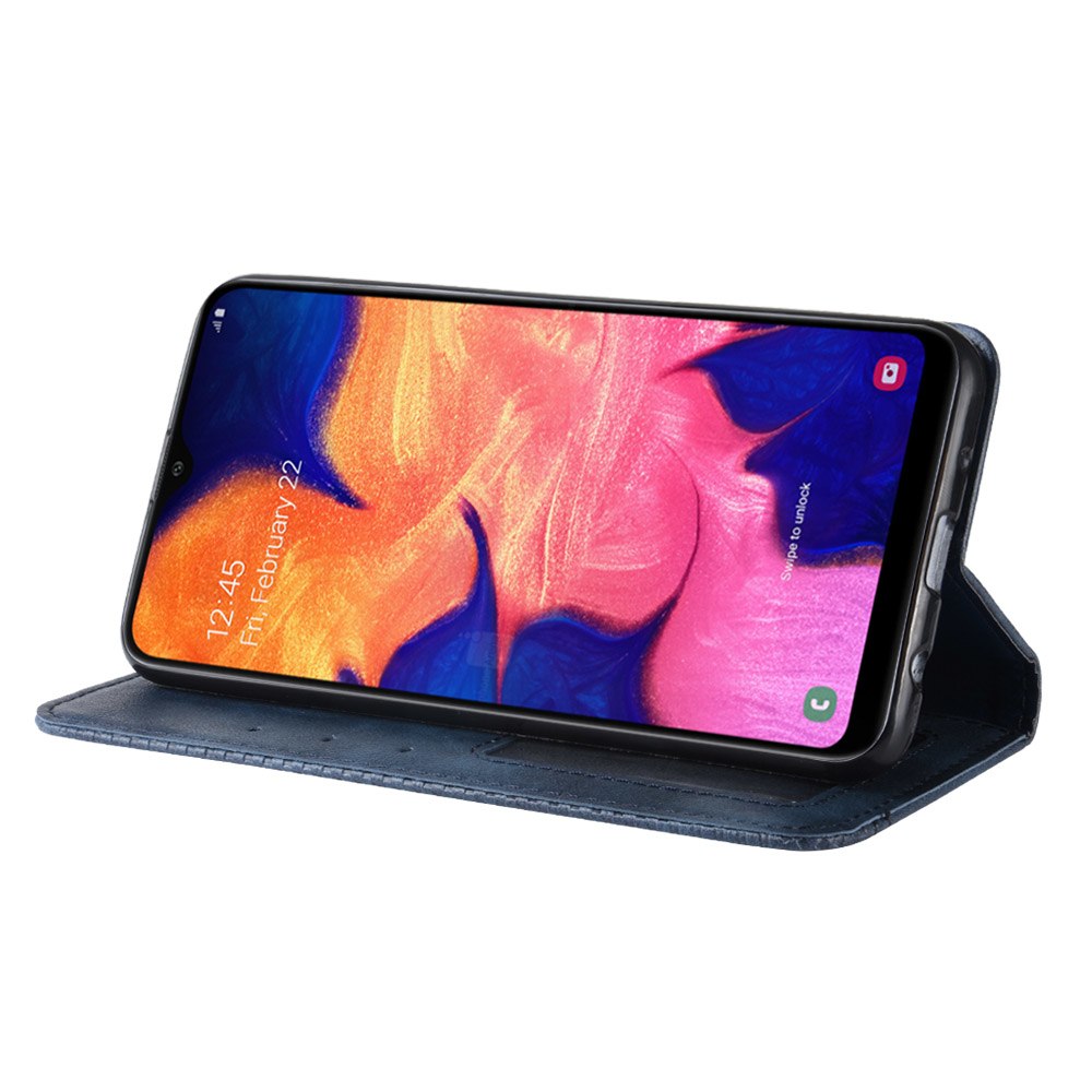 เคส Samsung Galaxy A10 #เคสฝาพับปกหนังสไตล์วินเทจดูดซับอัตโนมัติแบบกระเป๋าสตางค์
