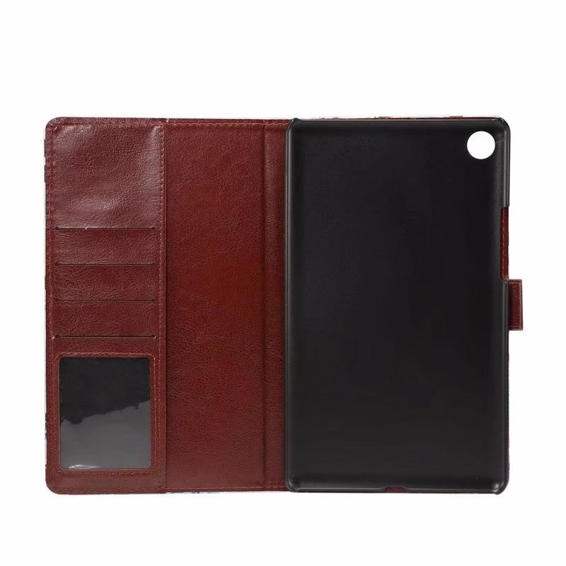เคส Huawei MediaPad M5 8.4 นิ้ว #เคสฝาพับกระเป๋าสตางค์หนัง PU ผิวผ้าลายดอกไม้ Cloth Texture Leather Auto Wake Up/Sleep