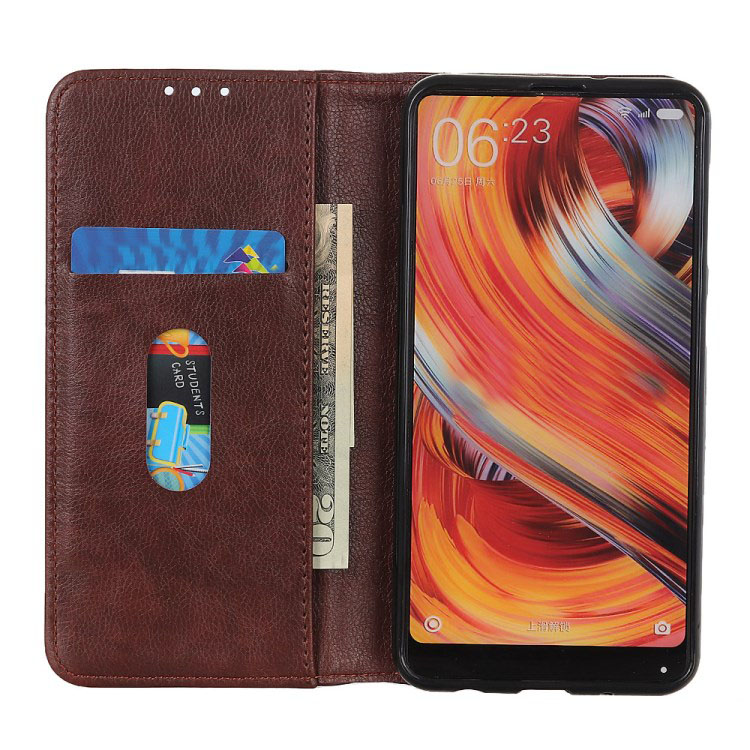 Case Realme 5 Pro #เคสฝาพับหนังแยกผิวลิ้นจี่ ปิดแม่เหล็กดูดซับอัตโนมัติ