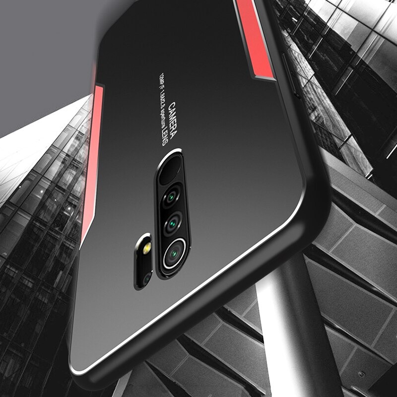 เคส Redmi 9 #เคสฝาหลังไฮบริด Metal +TPU Shockproof metal back plate Phone Back Cover