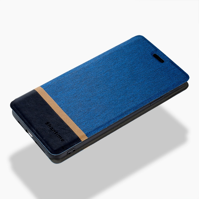 เคส Huawei nova 4 #เคสฝาพับหนัง PU เคลือบผิวผ้าออกแบบสี Contrast คุณภาพดี Canvas PU Leather Phone Bag Case