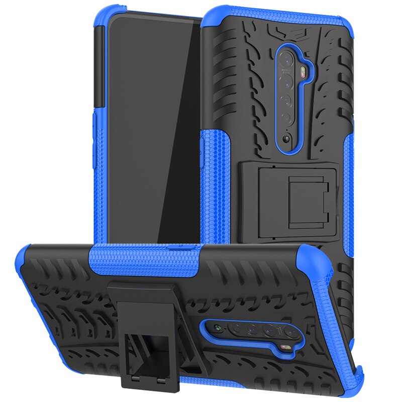 เคส OPPO Reno 2 #เคสฝาหลังกันลื่น Cool Tyre Pattern Kickstand (PC + TPU)
