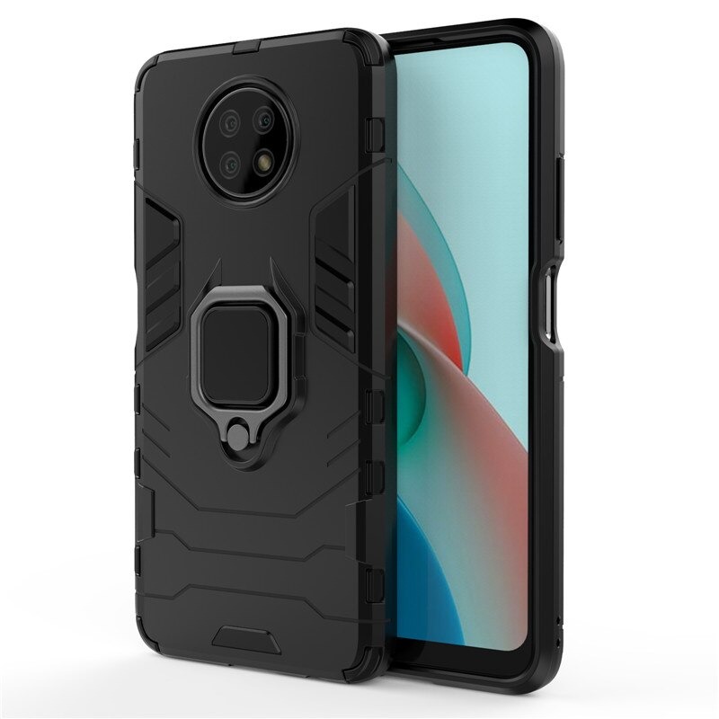เคส Redmi Note 9T 5G #เคสฝาหลังพลาสติกแข็ง +TPU Hybrid Case มีแหวนสวมนิ้วโลหะ