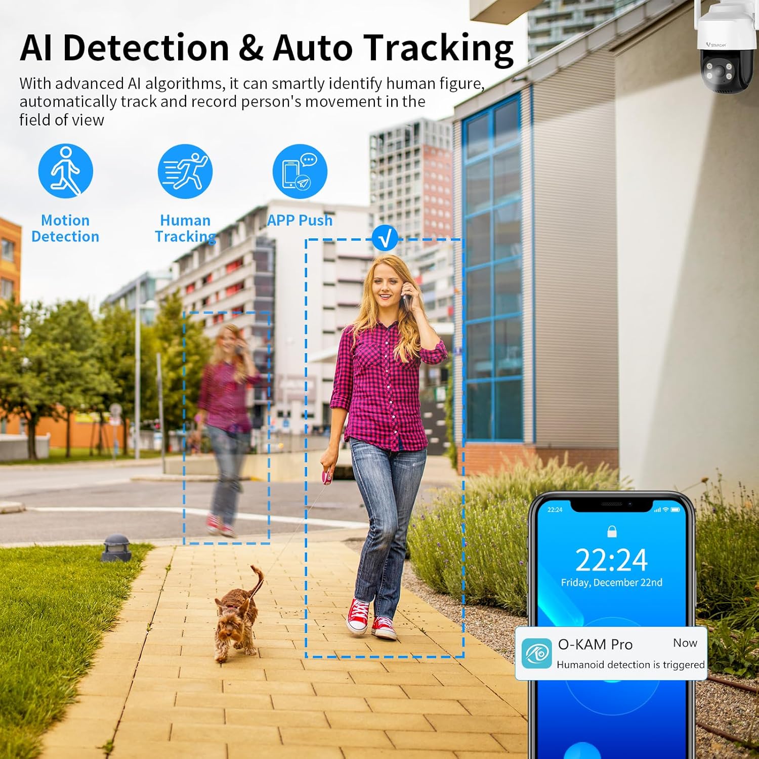 Vstarcam Vstarcam กล้องวงจรปิดกล้องใช้ภายนอก รุ่นC622 กล้องมีWIFIในตัว บันทึกภาพและเสียง ขาว