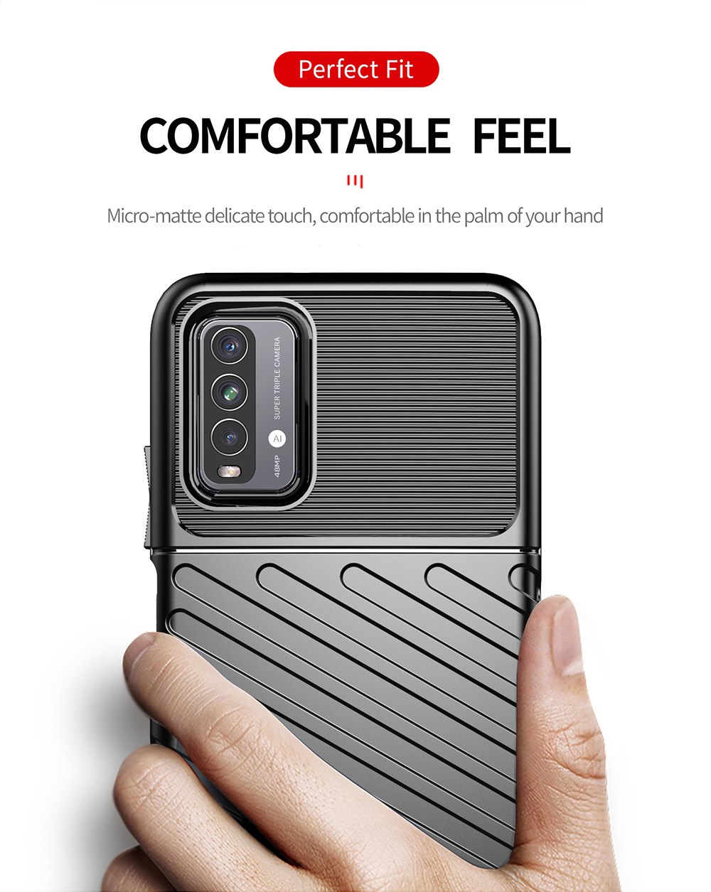 เคส Redmi 9T #เคสฝาหลัง TPU อ่อน Thunder Series Twill Texture Soft TPU