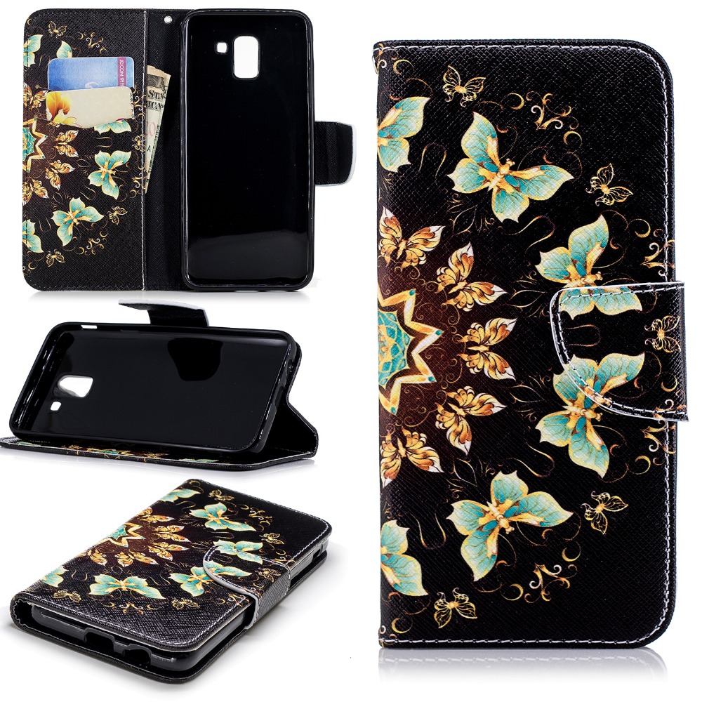 Case Samsung Galaxy J6 (2018) #เคสฝาพับแบบกระเป๋าสตางค์ Pattern Printing Wallet Leather