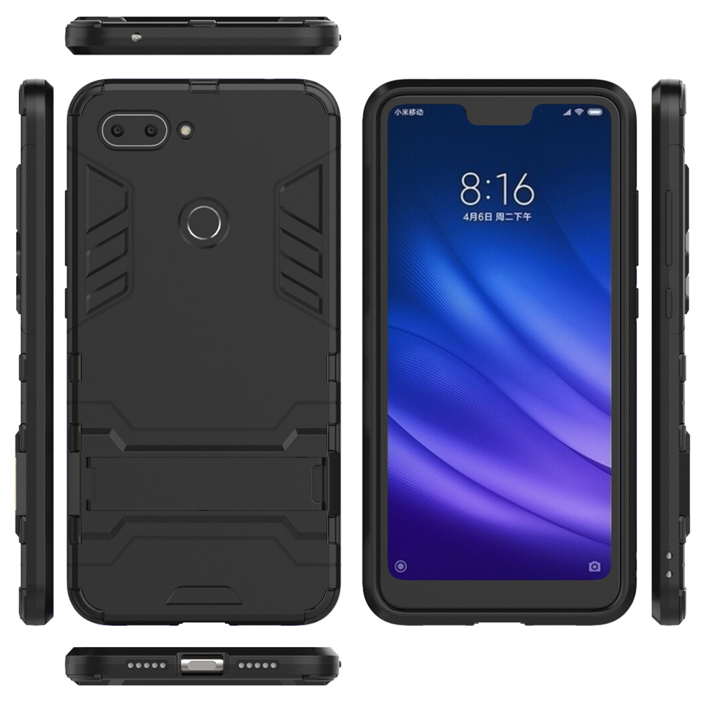 Case Xiaomi Mi 8 Lite #เคสฝาหลังพลาสติก ไฮบริด TPU + Kickstand