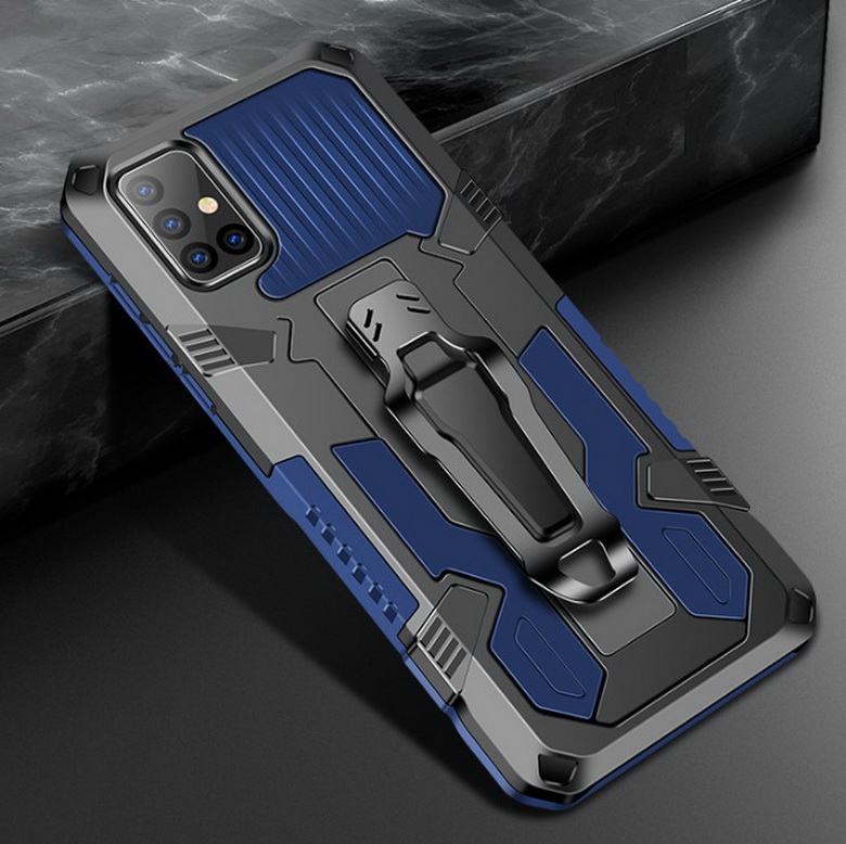 Case Samsung Galaxy M51 #เคสฝาหลังกันกระแทกมีคลิบหนีบ ไฮบริด พลาสติก+TPU Heavy Duty Rugged Hybrid