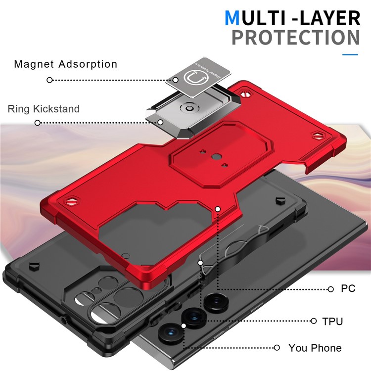 เคส Samsung Galaxy S23 Ultra 5G #เคสฝาหลัง Hybrid TPU+PC มีแหวนสวมนิ้ว