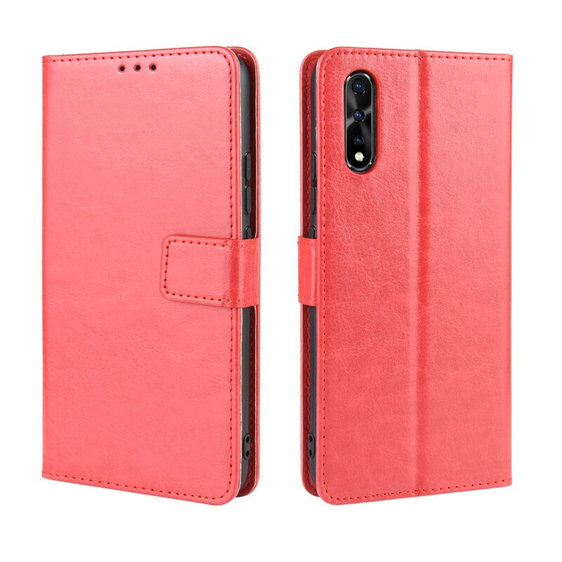 เคส Vivo S1 #เคสฝาพับหนัง PU ผิวหนังม้า Crazy Horse Texture Leather Wallet