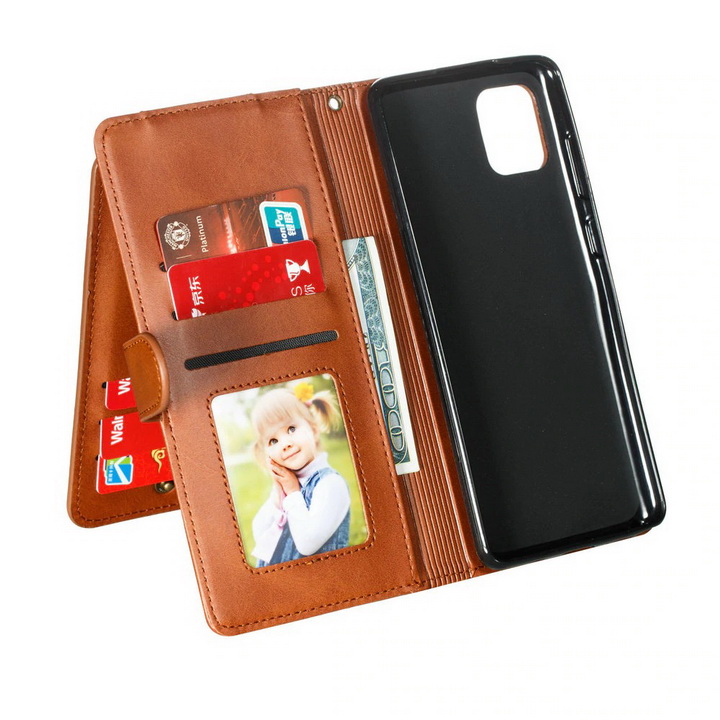 เคส Samsung Galaxy Note 10 Lite #เคสฝาพับแบบกระเป๋าสตางค์ช่องใส่บัตรหลายช่อง Multi-slot Wallet Zippered Leather พร้อมสายคล้อง