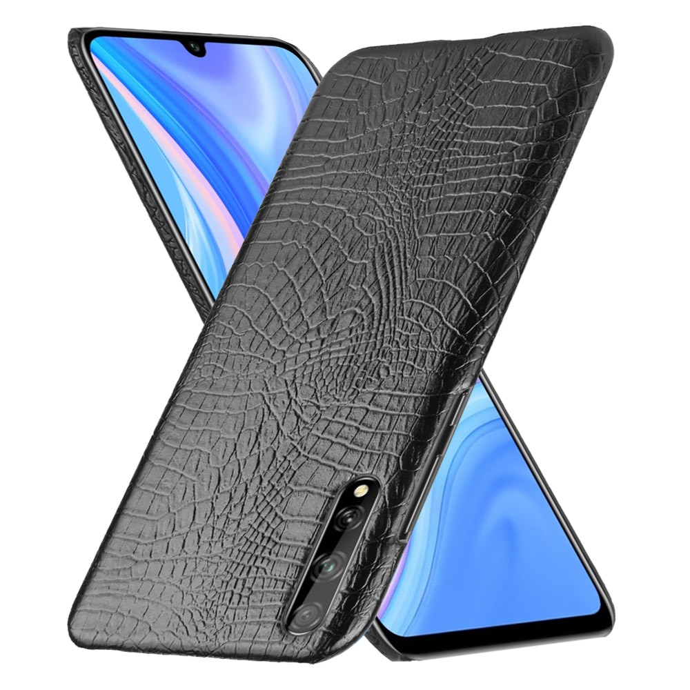 Case Huawei Y8p #เคสฝาหลังพลาสติกแข็งเคลือบหนัง PU ลายผิวหนังจระเข้