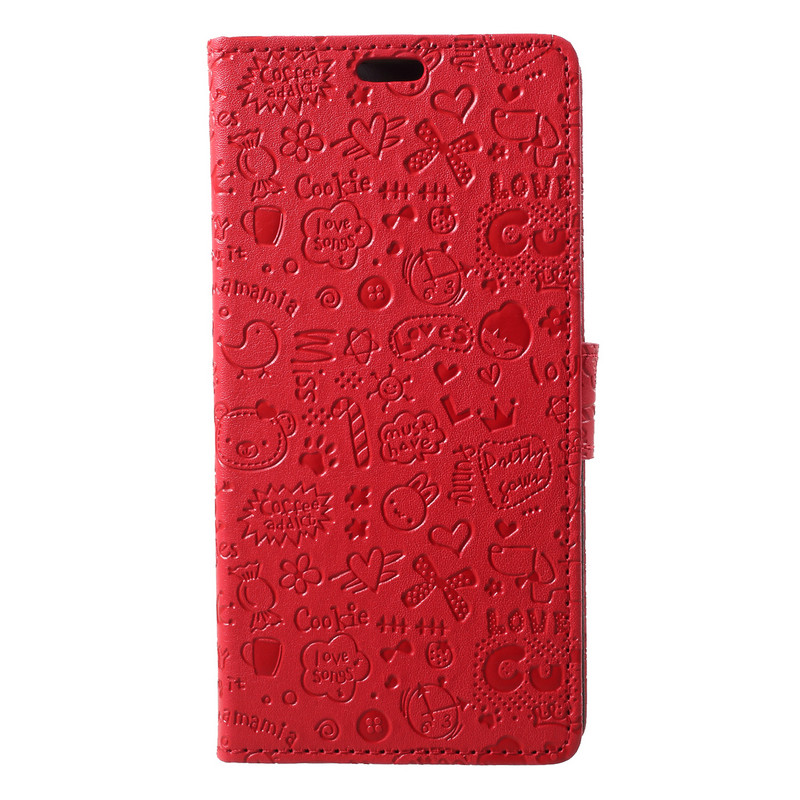 เคส Huawei nova 4 #เคสฝาพับลายการ์ตูน Graffiti น่ารักๆสีสันสดใส