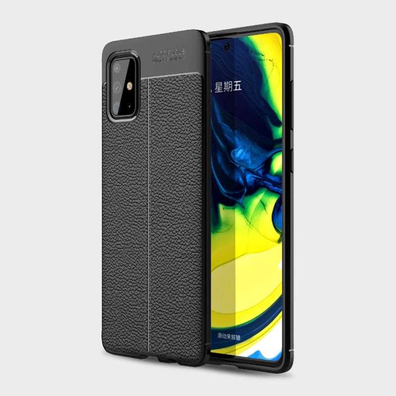 เคส Samsung Galaxy A71 5G #เคสฝาหลัง TPU ผิวลิ้นจี่ช่วยป้องกันลายนิ้วมือและกันลื่นได้ดี