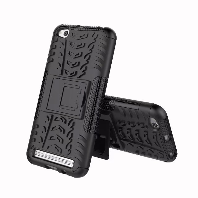 เคส Xiaomi Redmi 5A #เคสฝาหลังกันลื่น Cool Tyre Pattern Kickstand (PC + TPU)