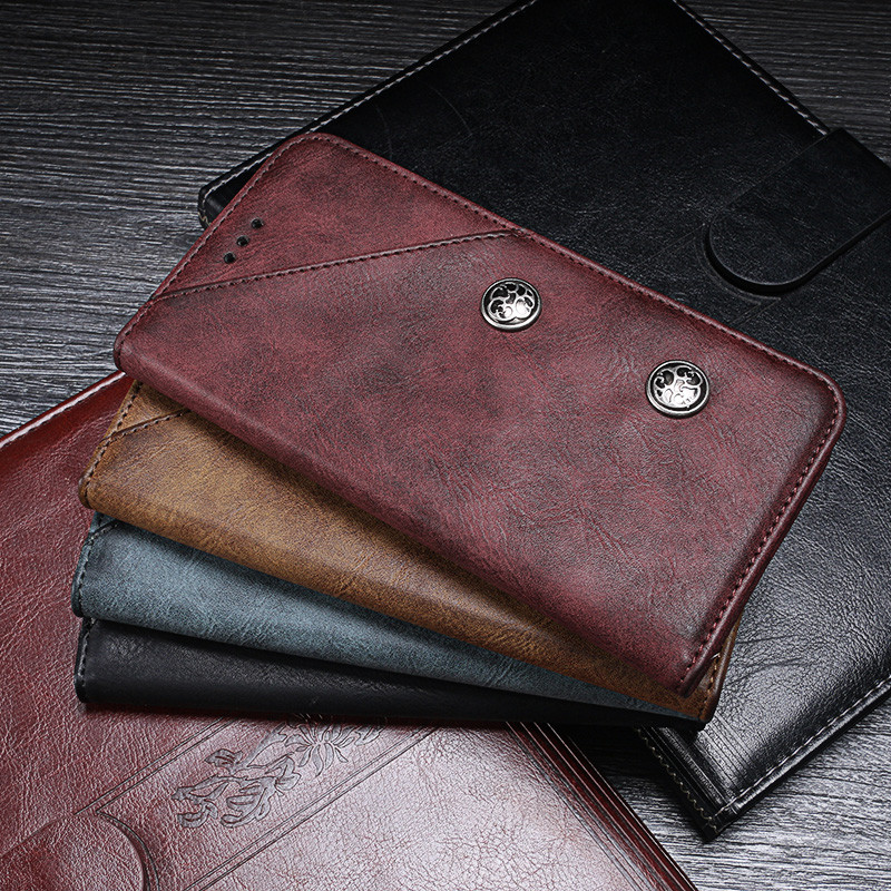 เคส Vivo V7 Plus #เคสฝาพับ สไตล์ย้อนยุคหนัง PU มีช่องเสียบการ์ด