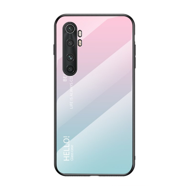 เคส Xiaomi Mi Note 10 Lite #เคสฝาหลัง Gradient Color Glass + PC + TPU Hybrid Case