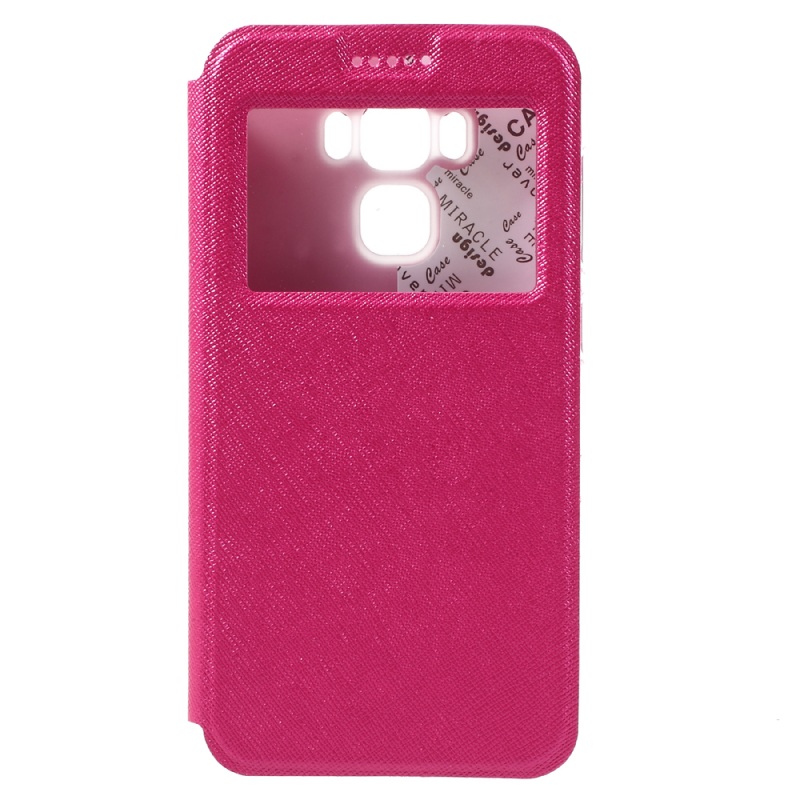 Case Asus Zenfone 3 Max ZC553KL เคสหนังฝาพับมีช่องวิว Cross Texture Leather Stand Flip Phone Cover