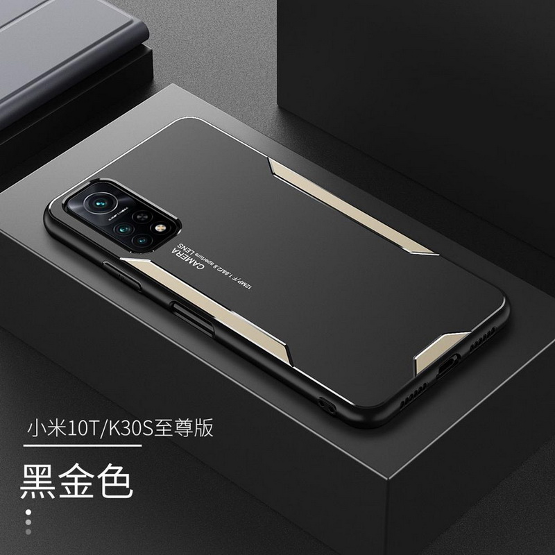 เคส Xiaomi Mi 10T Pro #เคสฝาหลังไฮบริด Metal +TPU Shockproof metal back plate Phone Back Cover