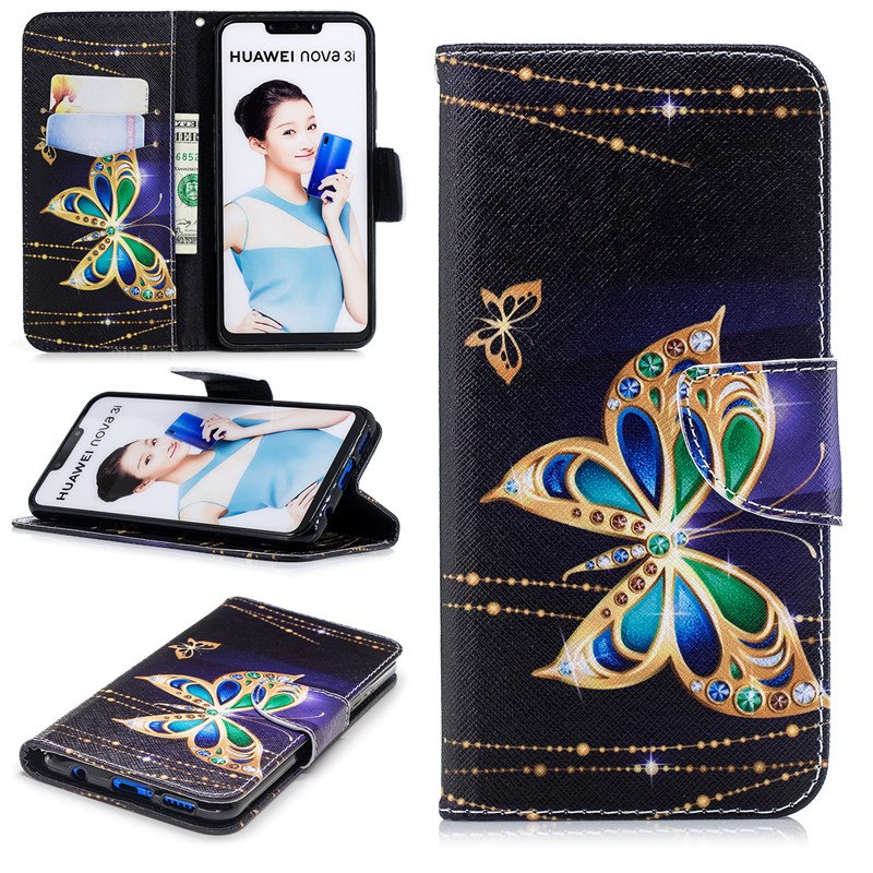 เคส Huawei nova 3i #เคสฝาพับสไตล์กระเป๋าสตางค์พิมพ์ลายสวยๆ Pattern Printing Magnetic Leather