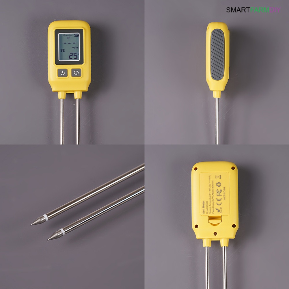 มิเตอร์วัดNPK เซ็นเซอร์อุณหภูมิดิน 0-1999 มก./กก. เครื่องตรวจจับโพแทสเซียมฟอสฟอรัสไนโตรเจน NPK