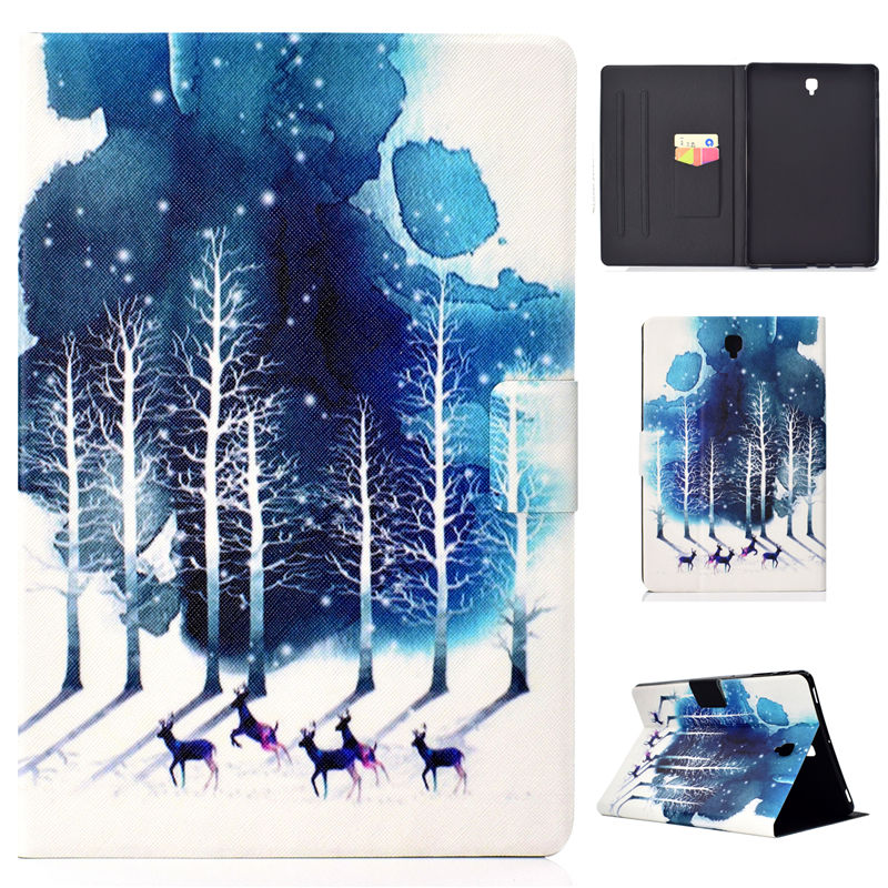เคส Samsung Galaxy Tab S4 10.5 T830 T835 T837 #เคสฝาพับหนัง PU รูปแบบการพิมพ์ลายน่ารักๆมีช่องใส่การ์ด