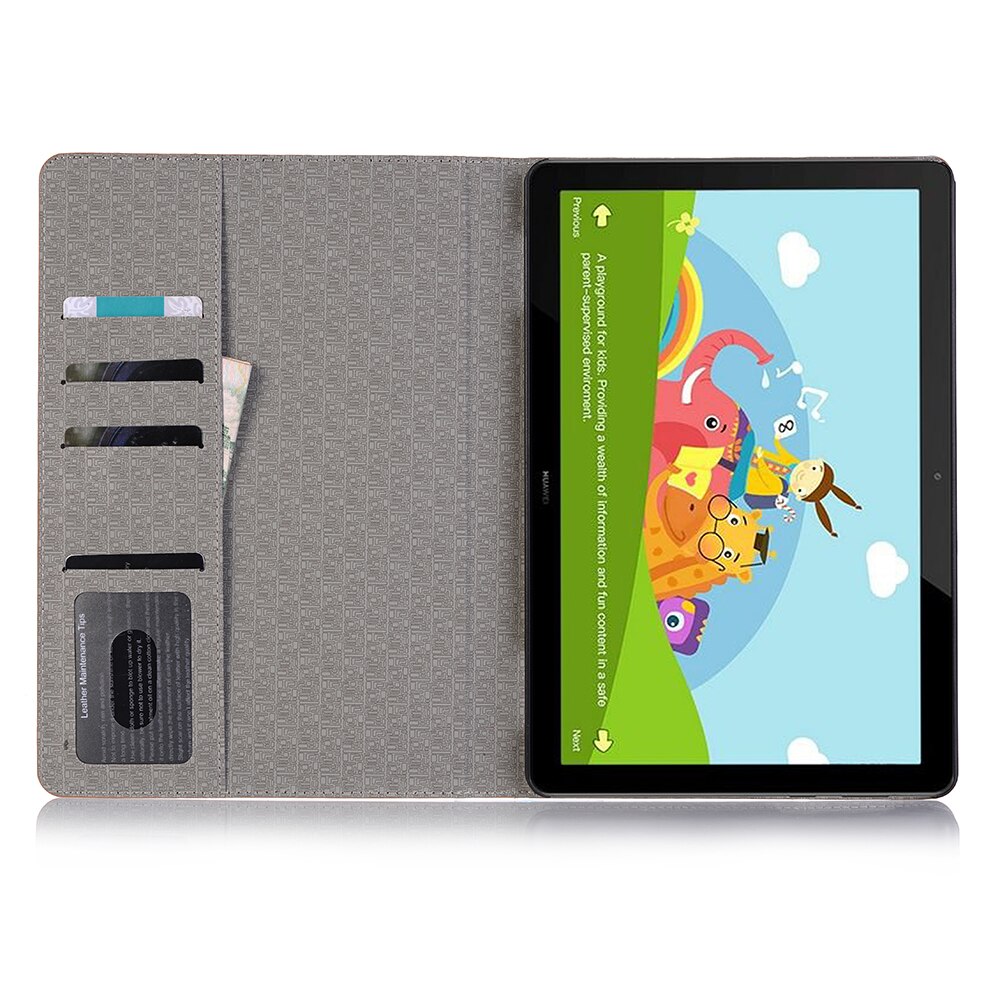 Case Huawei MediaPad T5 10 #เคสฝาพับหนัง PU พิมพ์รูปแบบผ้าลายสก็อต สวยงามทันสมัย