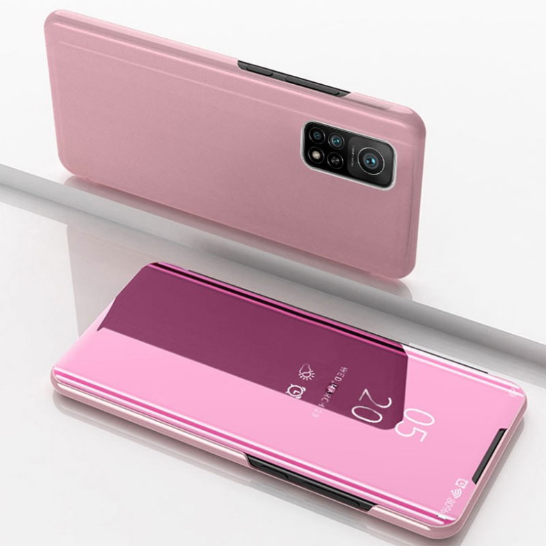 Case Xiaomi Mi 10T Pro #เคสฝาพับปกโปร่งแสงผิวเงา Electroplating Mirror Surface Window View
