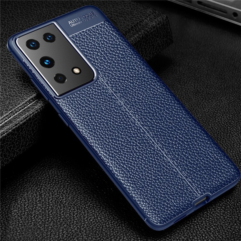 Case Samsung Galaxy S21 Ultra #เคสฝาหลัง TPU ผิวลิ้นจี่ช่วยป้องกันลายนิ้วมือและกันลื่นได้ดี