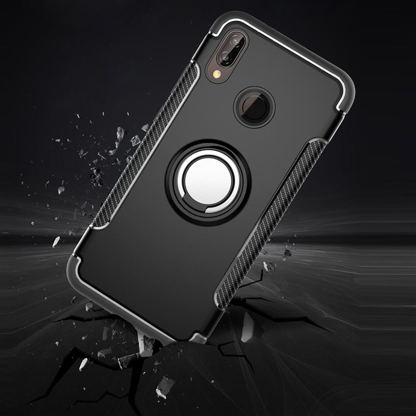 เคส Huawei P20 Lite (Nova 3e) #เคสฝาหลัง Holder Kickstand TPU + PC Combo (Built-in Magnetic Holder Metal Sheet)