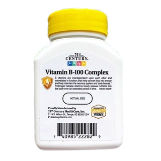 21st Century® B-50, B-100 Complex, Prolonged Release 60 Tablets วิตามินบีรวม