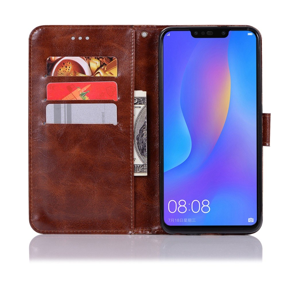 เคส Honor 8X #เคสฝาพับเกรดพรีเมี่ยมแบบกระเป๋าสตางค์ Premium Vintage PU Leather Wallet