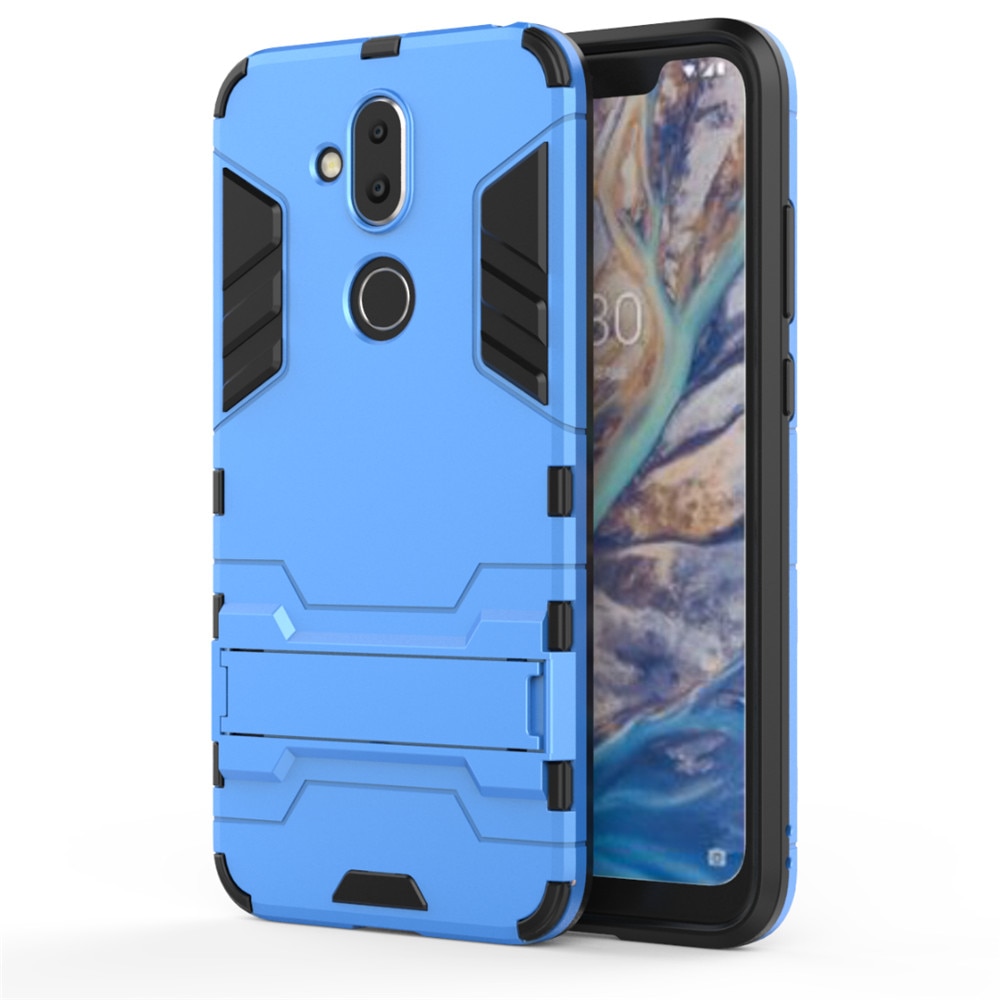 เคส Nokia 8.1 / X7 #เคสฝาหลังพลาสติก ไฮบริด TPU + Kickstand สีสันสวยงามทันสมัย