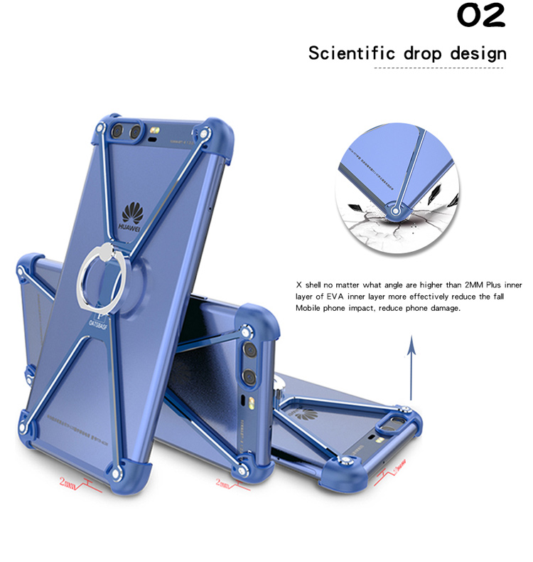 Case Huawei P10 Plus OATSBASF อลูมิเนียมอัลลอยด์ O-Ring Kickstand