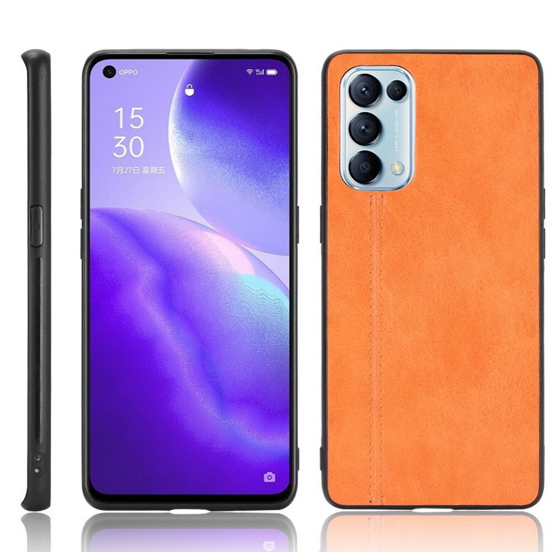 เคส OPPO Reno 5 5G #เคสฝาหลังเคลือบหนัง PU