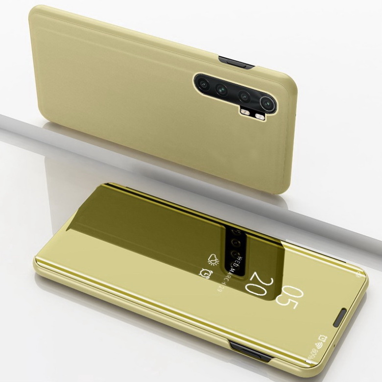 Case Xiaomi Mi Note 10 Lite #เคสฝาพับปกโปร่งแสงผิวเงา Electroplating Mirror Surface Window View