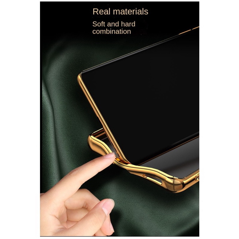 Case OPPO Find X5 Pro 5G #เคสฝาหลังมีกันเลนส์กล้องหนัง PU ขอบเงานิ่ม Luxury leather case with plated edges