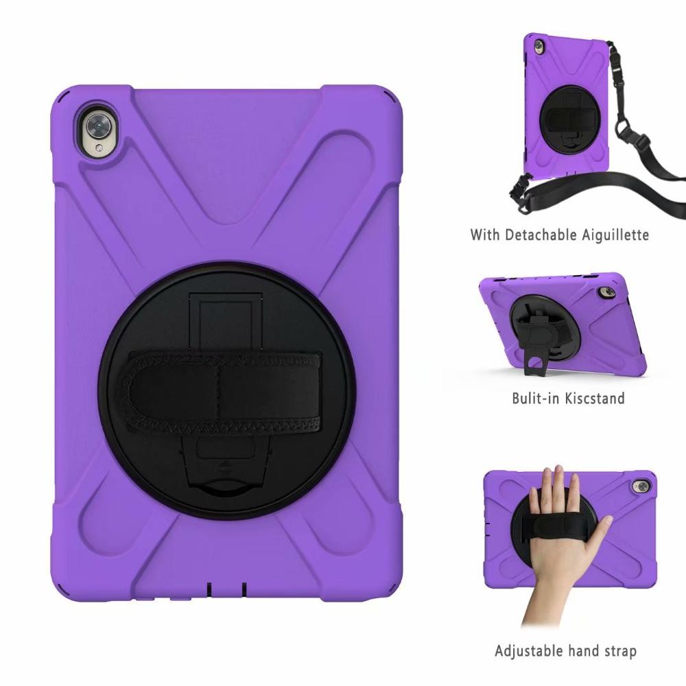 เคส Huawei MediaPad M6 10.8 นิ้ว #เคสฝาหลังกันกระแทก X-Shape 360 Degree Rotary Kickstand PC + Silicone มีสายคล้องมือ มีสายคล้องคอ