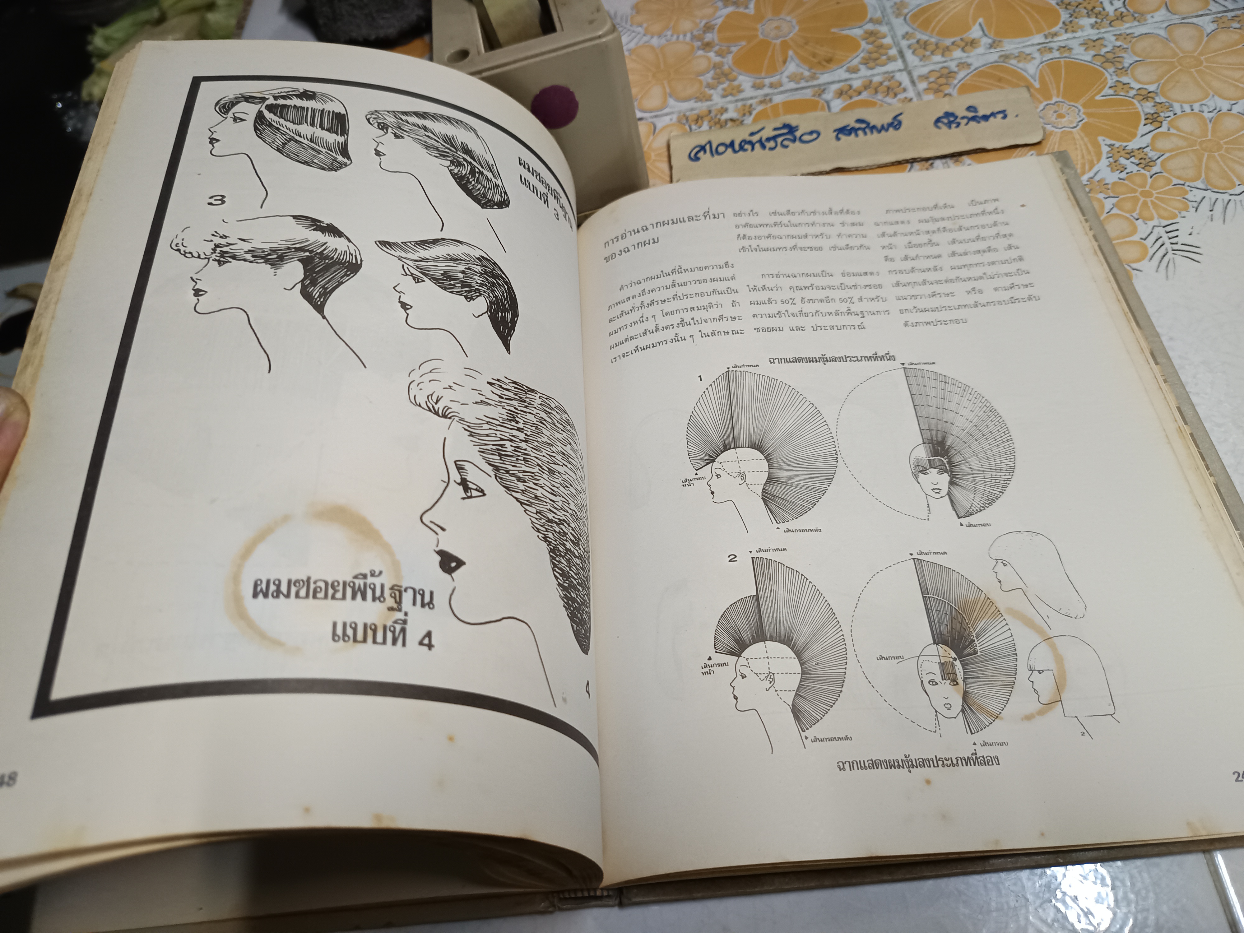 ซอยผมสูตรสำเร็จ - The Techniques of Haircutting โดย น้อย เชื้อวิวัฒน์ / ใบหุ้มปกซ่อมเสริมด้วยกระดาษเพิ่มความแข็งแรง