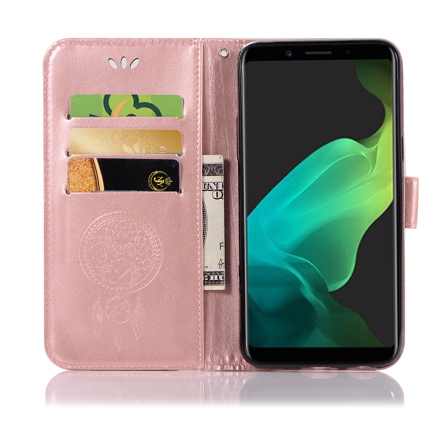 เคส OPPO F5 #เคสฝาพับหนัง PUแบบกระเป๋าสตางค์ ลายนกฮูก Dream Catcher Owl คุณภาพดีราคาเบาๆสบายกระเป๋า