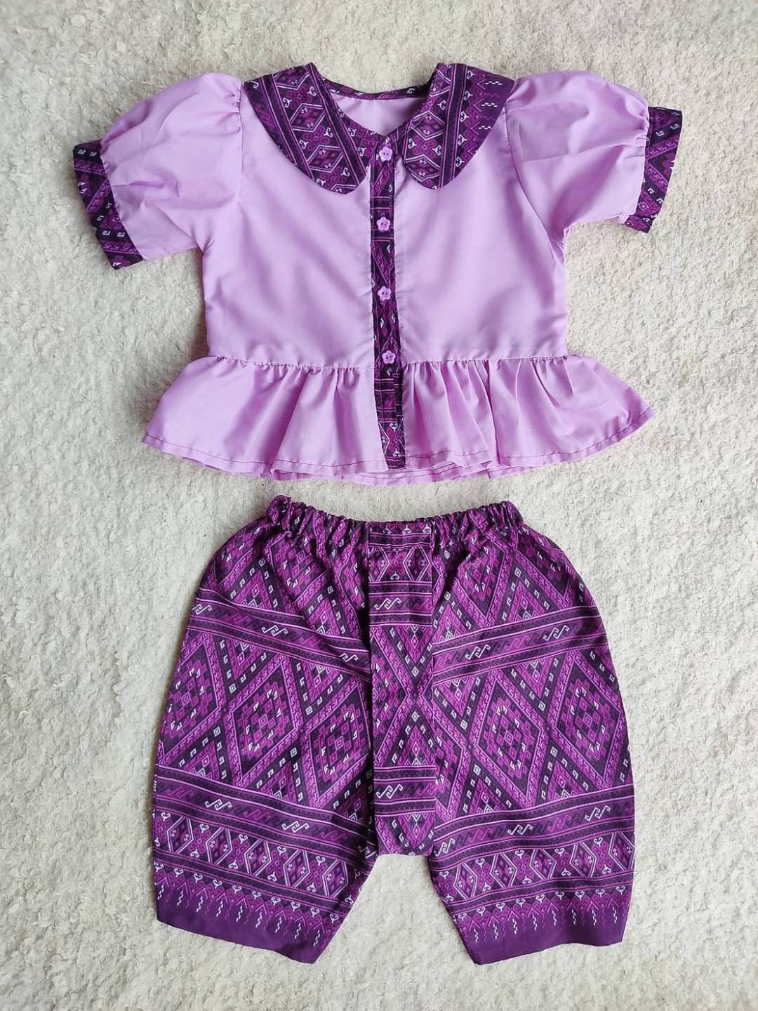 ชุดไทยเด็กชายหญิง เสื้อกับโจง