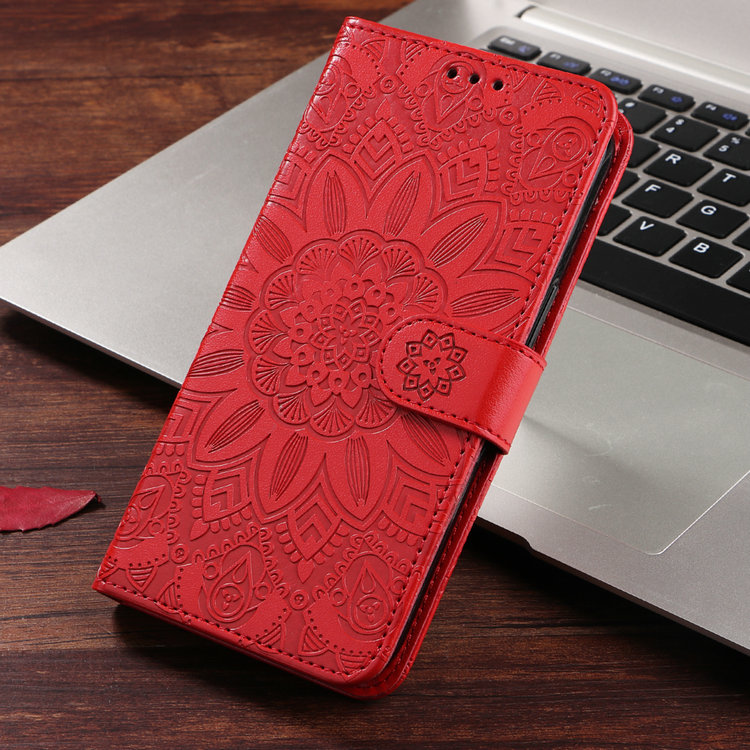 เคส Samsung Galaxy A04s #เคสฝาพับหนัง PU ผิวลายนูน Embossed Mandala Flower Leather Wallet