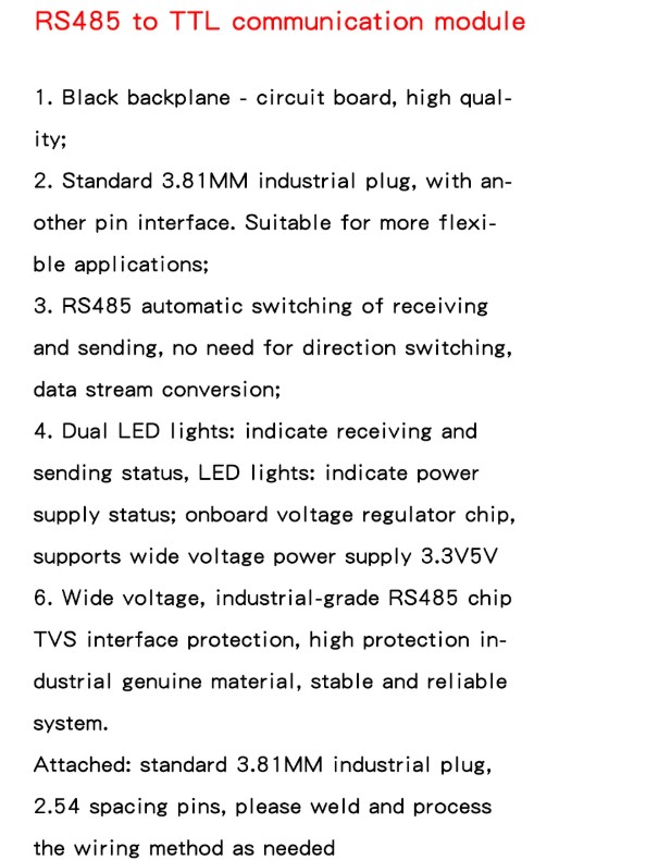 RS485 to TTL communication module แปลงสัญญาณ rs485 เป็น ttl