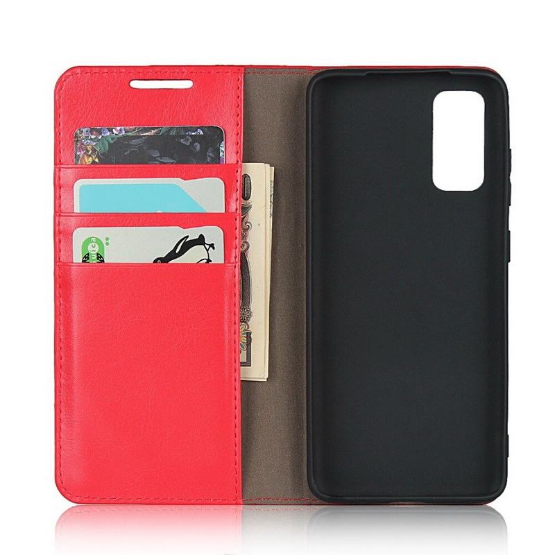 Case Samsung Galaxy S20 FE/S20 FE 5G #เคสฝาพับหนังแท้แบบกระเป๋าสตางค์คุณภาพดี Crazy Horse Genuine Leather Cover