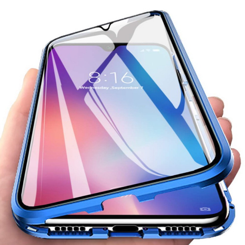 Case OPPO Reno 5 Pro 5G #เคสฝาครอบกระจกขอบโลหะดูดซับแม่เหล็ก Fully Protection Magnetic Adsorption Glass Metal Phone Protective