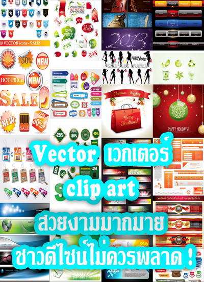 Vector เวกเตอร์ clip art สวยงามมากมาย ชาวดีไซน์ไม่ควรพลาด ( 1 DVD )