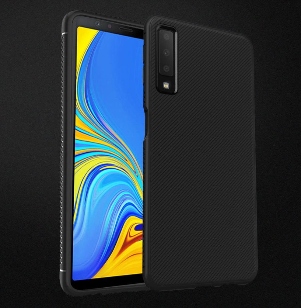 Case Samsung Galaxy A7 (2018) #เคสฝาหลัง TPU LENUO Twill Texture