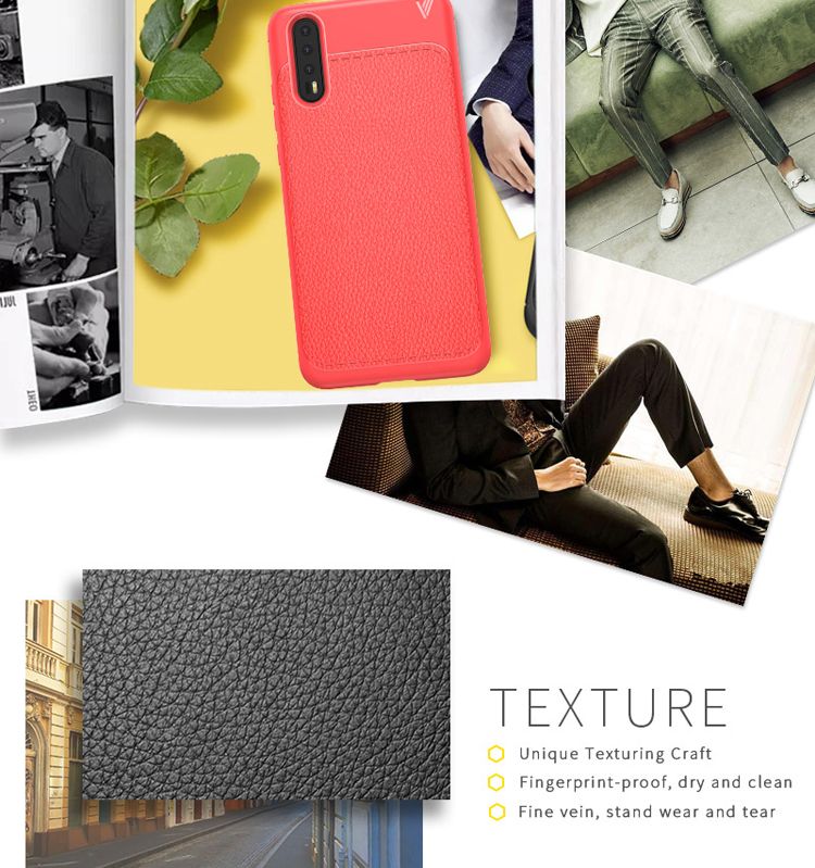 Case Huawei P20 Pro IVSO Gentry Series #เคสฝาหลัง TPU ลายผิวเคลือบหนัง PU คุณภาพดี
