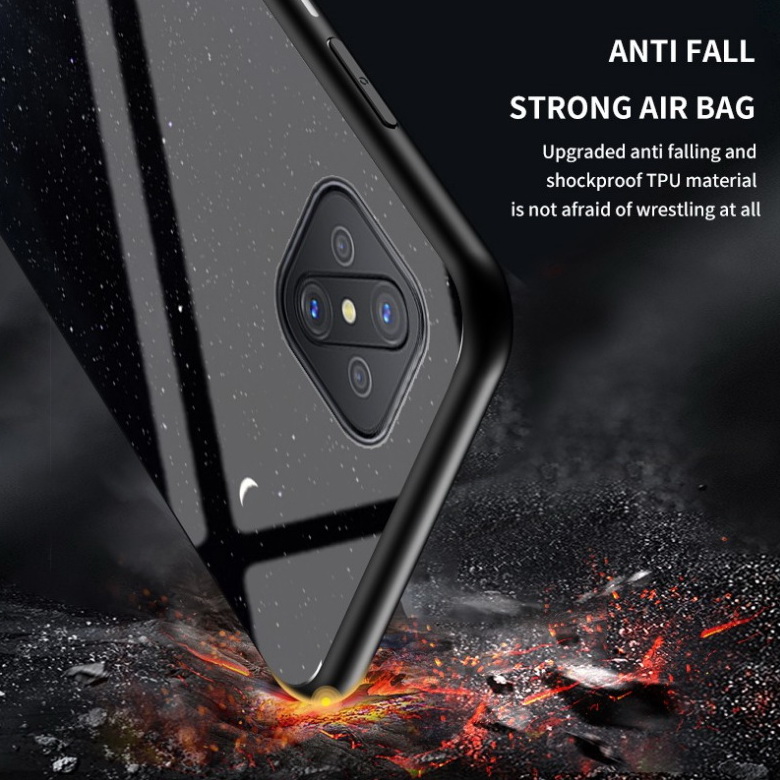 เคส OPPO Reno 4 Z 5G #เคสฝาหลัง Gradient Color Glass + PC + TPU Hybrid Case