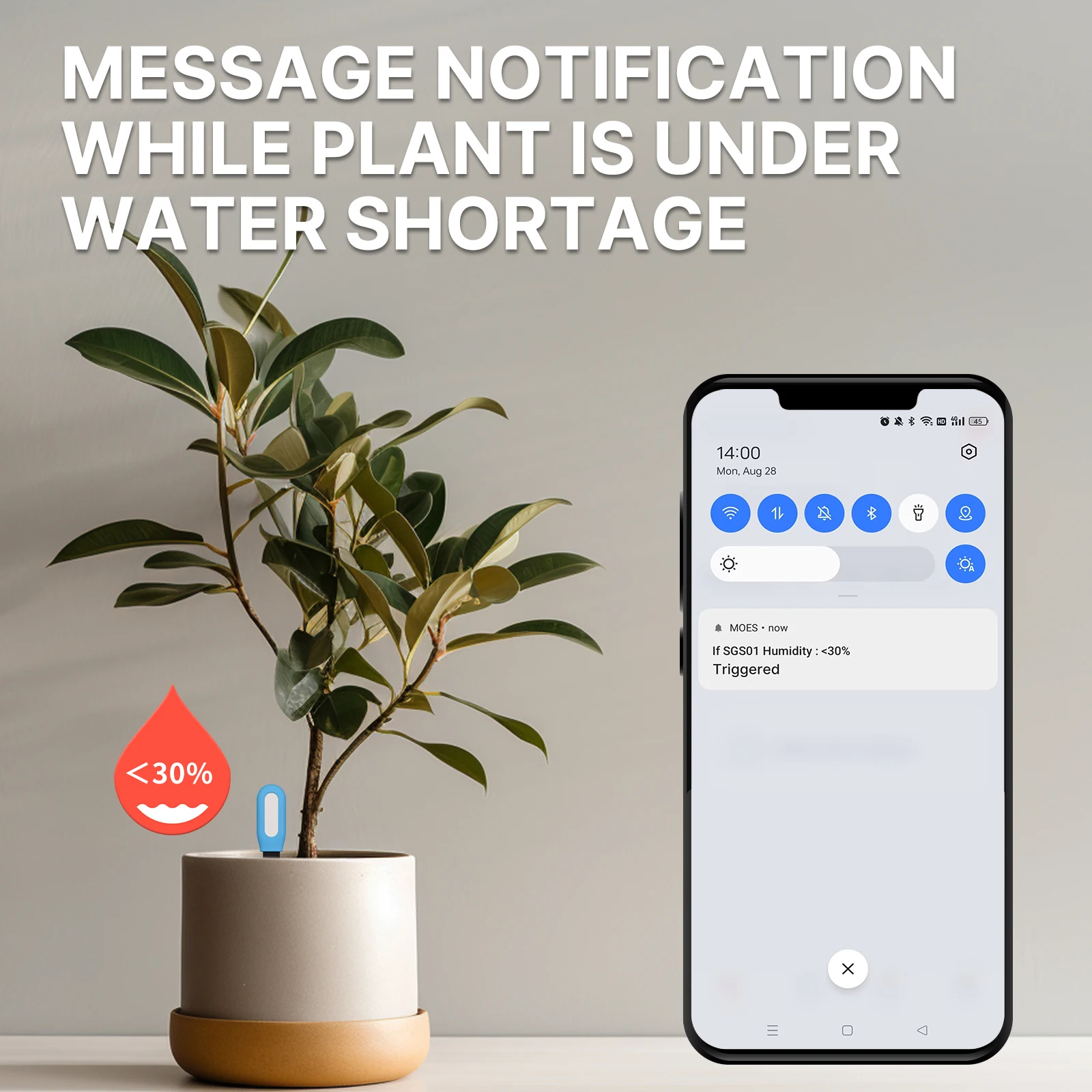 Tuya เครื่องวัดความชื้นในดินในสวน มีเซ็นเซอร์ความชื้นและอุณหภูมิสำหรับพืช
